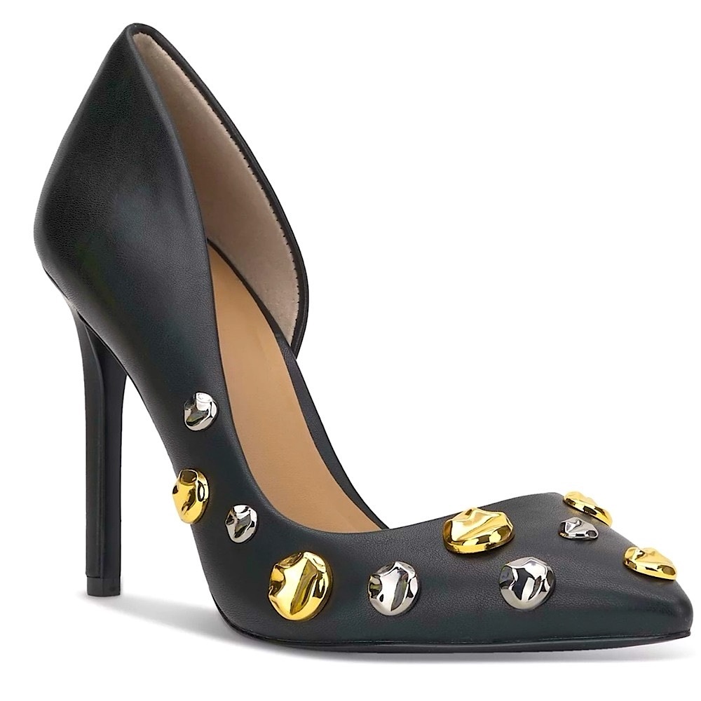 I.N.C. Kenjay d'Orsay Black Pump w. Gold & Silver Accents NEW - Size 9